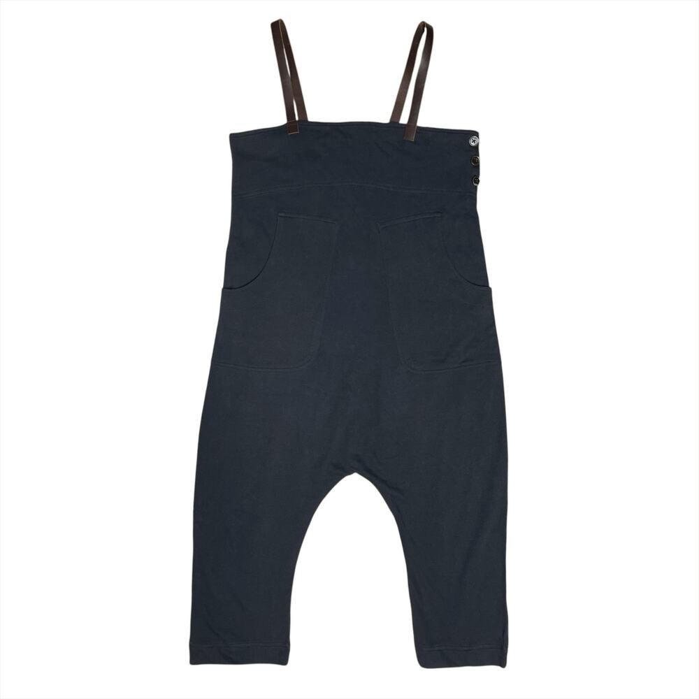DOMI Organic Cotton Drop-Crotch Loungewear Jumpsuit Onesie Leather Straps Size S
